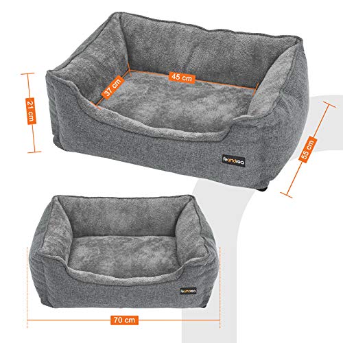 FEANDREA Cama para Perro, Sofá paraPperro, 70 x 55 x 21 cm, Gris PGW10GG