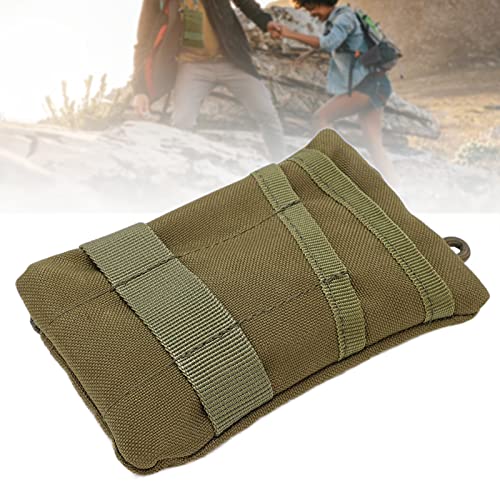 FEBT EDC Molle Pouch Wallet, Resistente Al Desgarro, Impermeable, Desmontable, Correas de Hombro, Portátil, de Viaje, con Cremallera, Riñonera para Acampar Al Aire Libre(Ejercito Verde)