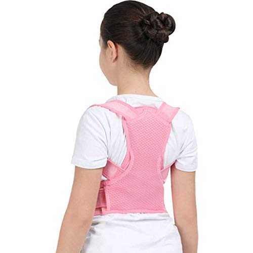 FENXIXI Profesional Niño Atrás Atrás Soporte de Pecho Cinturón Postura Corrector Hombro Puser Cinta Postura Corregir Orthotics (Color : Pink, Size : Small-S)