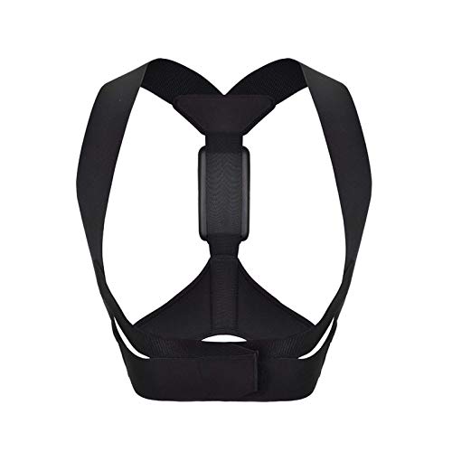 FETTR Corrector de Postura Inteligente Corrección electrónica de Alivio de la Espalda con recordatorio de vibración del Sensor Soporte de Espalda Ajustable para Adultos y niños (Color: Negro, Tamaño: