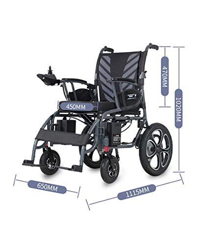FGVDJ Silla de Ruedas eléctrica Liviana Silla eléctrica Plegable 50 Libras Que se abren/pliegan en 1 Segundo, admite un Marco de aleación de Aluminio de Grado aeronáutic