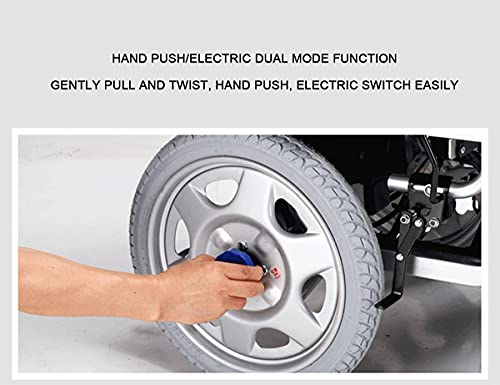 FGVDJ Silla de Ruedas eléctrica, Plegable Silla de Ruedas Ligera Silla de Ruedas eléctrica Silla de Ruedas para Personas Mayores con discapacidad Silla de Ruedas pleg