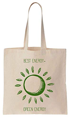 Finest Prints Best Energy - Green Energy Green Sun Shinning Renewable Resources Clean Energy Water Wind And Sun Cotton Canvas Tote Bag