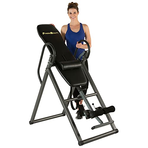 Fitness Reality 790XLT Tabla Alta Resistencia con el Amortiguador de la Espalda Baja/inversión Vertical Completa, Unisex Adulto, Rojo