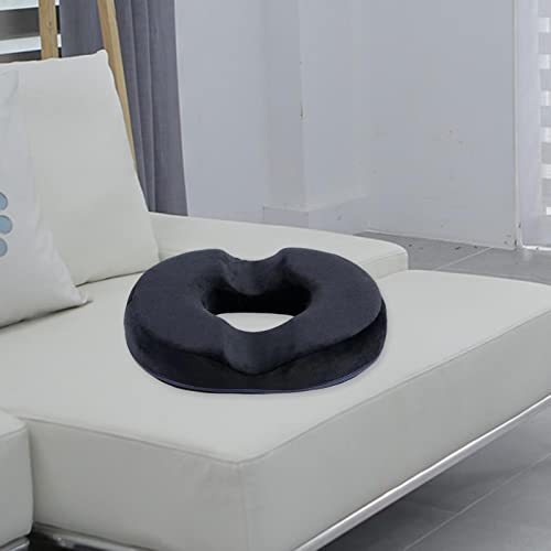 FLAMEER Cojín de donut para coxis, hemorroides, alivio del dolor para hemorroides, heridas, próstata, coxis y ciática, embarazo, negro B