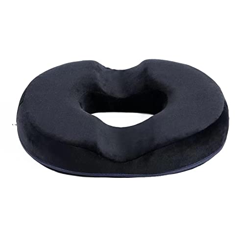 FLAMEER Cojín de donut para coxis, hemorroides, alivio del dolor para hemorroides, heridas, próstata, coxis y ciática, embarazo, negro B