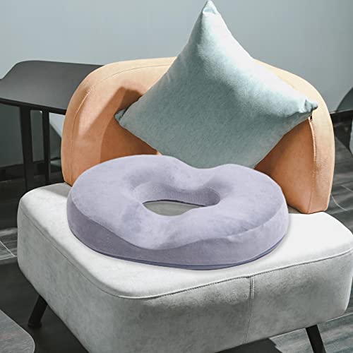 FLAMEER Cojín de donut para coxis, hemorroides, cojín para alivio del dolor para hemorroides, heridas, próstata, coxis y ciática, embarazo, color gris