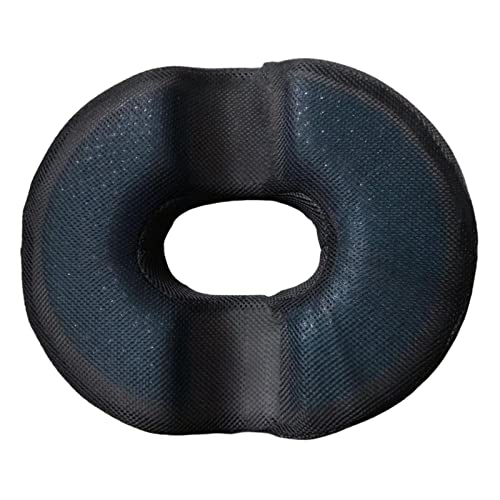 FLAMEER Cojín de donut para coxis, hemorroides, cojín para alivio del dolor para hemorroides, heridas, próstata, coxis y ciática, embarazo, color negro