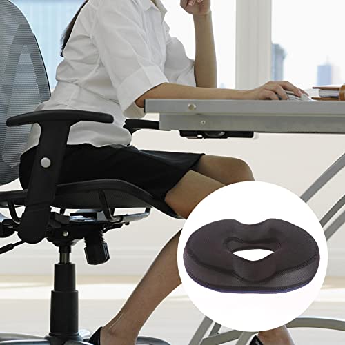 FLAMEER Cojín de donut para coxis, hemorroides, cojín para alivio del dolor para hemorroides, heridas, próstata, coxis y ciática, embarazo, color negro A