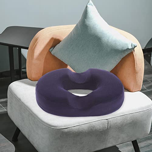 FLAMEER Donut Cojín para coxis, hemorroides, cojín de asiento para alivio del dolor para hemorroides, heridas, próstata, coxis, ciática, embarazo, azul marino