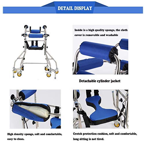 FLYTYSD Andador, Ajustable Plegable Prevención Rollover Extremidad Inferior Auxiliar De Formación Walker, Ancianos Hemiplejía Walker, De Seis Ruedas Walker Edad, 115-140Cm