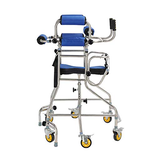 FLYTYSD Andador, Ajustable Plegable Prevención Rollover Extremidad Inferior Auxiliar De Formación Walker, Ancianos Hemiplejía Walker, De Seis Ruedas Walker Edad, 115-140Cm
