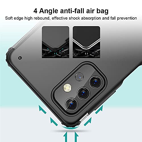 Funda Militar Grado Compatible con Samsung Galaxy A32 5G Carcasa Anti Choque Proteccion Cover, Micro-Mate PC Duro Atrás Flexible Silicona TPU Suave Translúcido Case, Rojo