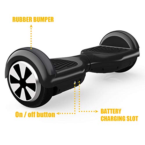 FUSIYU Hoverboard con Silla, Scooter autoequilibrado con Hoverkart 6.5 Pulgadas Hoverboards para niños, con Bluetooth y Altavoz, Regalo para Niños