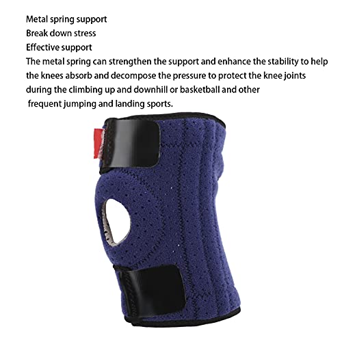 Gedourain Rodilleras de rótula Ajustable Agujero, Resorte de Metal Rodillera de rótula Abierta Ajustable con diseño de Tres Correas para aliviar el Impacto para Proteger la articulación de la Rodilla