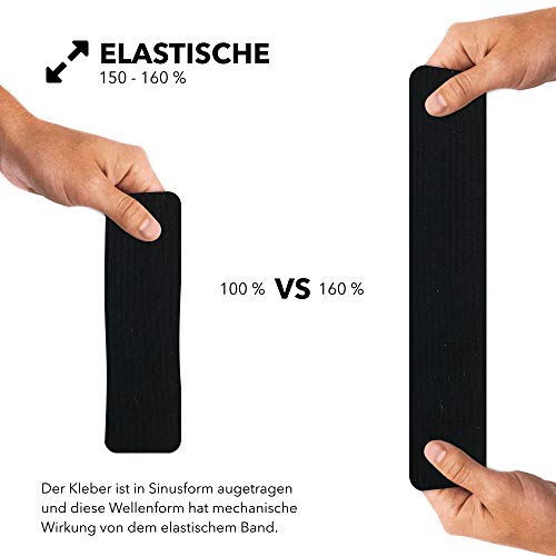 GemMedical Kinesiology Tape - 5m Waterproof Elastic Muscle Support Tape for Exercise & Sport (Black)