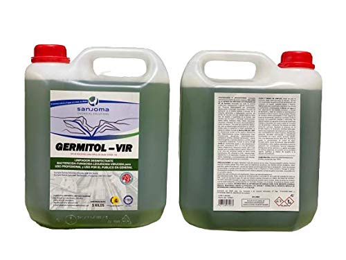 GERMITOL - VIR. LIMPIADOR DESINFECTANTE MULTIUSOS: Bactericida, Fungicida, levuricida y VIRUCIDA. Recomendado por el Ministerio de Sanidad. Apto para público general y Profesional. (5 LITROS)
