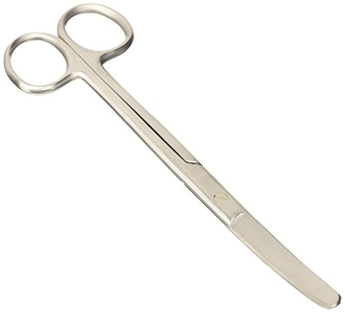 GIMA ref 26891 Tijeras quirúrgicas curvadas en acero inoxidable punta roma para enfermería y uso medical, accesorio del botiquín de primeros auxilios utilizable en hogar médico, 20cm