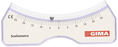 GIMA ref 27351 Escoliómetro para la evaluación de escoliosis, instrumento médico para detectar la presencia y la entidad de la giba costal basado en el principio del nivel, medición en grados.