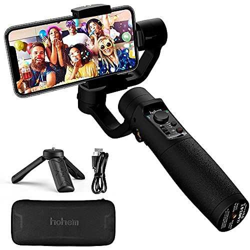 Gimbal Estabilizador para Móvil, 3-Ejes Gimbal Movil con 6 Modos, Gimbal Stabilizer Ligero con Batería Soporte para 12H, Carga 280g, Ideal para Smartphone iOS&Android iPhone/Huawei/Samsung/Xiaomi etc
