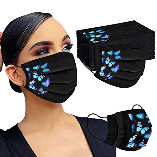 Gpure 50PC Adulto Mujer Bonitas Mariposa de Dibujos Negras Filtros de Alta Densidad 2020 Industrial Bufanda (B)