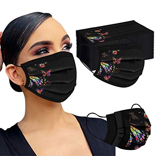 Gpure 50PC Adulto Mujer Bonitas Mariposa de Dibujos Negras Filtros de Alta Densidad 2020 Industrial Bufanda (B)