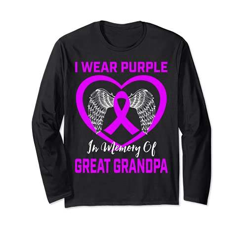 Gráfico «I Wear Purple In Memory Of Great Graphie Alzheimer» Manga Larga