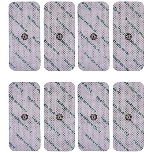 Grande TENS Almohadillas con grandes 3,9 mm Stud para Compex Cefar Easy por mundo de la salud Juego de 8