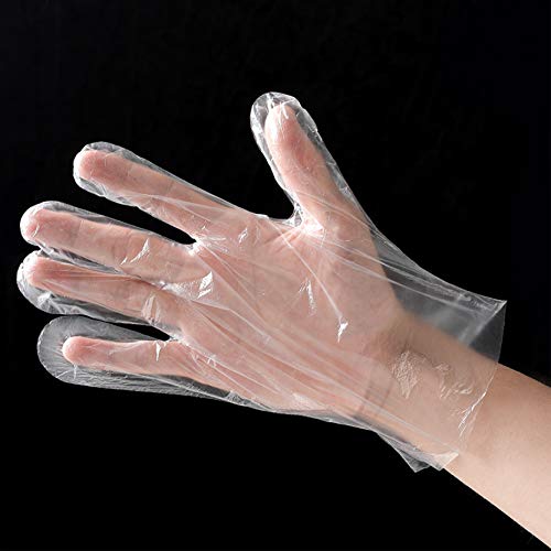 Guantes de plástico desechables PE transparente, protección contra Virus, Guantes para hosteleria, hogar, baños, industrial (1000 PCS)