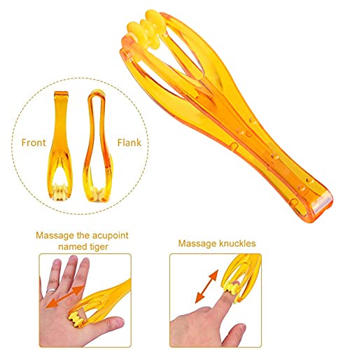 GZjiyu 10 Piezas Acupresion Manos y 2 Piezas Masajeador de Dedos Mano Rodillo para Alivio de Tensión Rigidez Hormigueo Artritis Dolor Túnel Carpiano