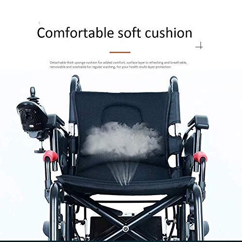 H-BEI Silla de Ruedas eléctrica Plegable portátil Silla de Ruedas eléctrica Plegable Ligera con Joystick de 360 ​​Grados para Personas Mayores y discapacitadas
