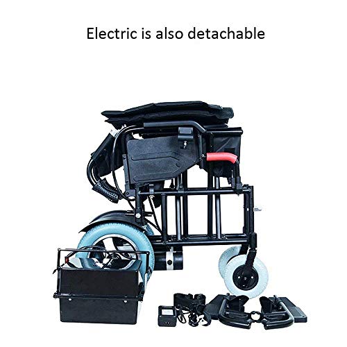H-BEI Silla de Ruedas eléctrica Plegable portátil Silla de Ruedas eléctrica Plegable Ligera con Joystick de 360 ​​Grados para Personas Mayores y discapacitadas