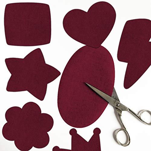 Haberdashery Online 6 Rodilleras Color Burdeos termoadhesivas de Plancha. Coderas para Proteger tu Ropa y reparación de Pantalones, Chaquetas, Jerseys, Camisas. 16 x 10 cm. RP18