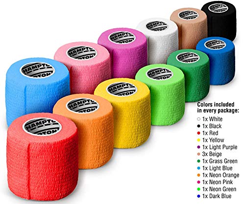 Hampton Adams (14 Unidades) 2 ”X 15 Pies | Vendaje Autoadhesivo No Tejido Envoltura - Envoltura Autoadhesiva Transpirable Para Mascotas - Vendaje Cohesivo (Arco Iris) |14 Unidades (Paquete De 1)