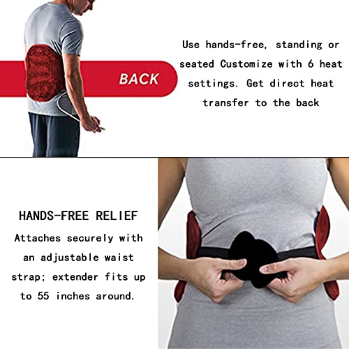 HDGFYTOR Cinturón Calefactable Almohadilla Térmica Lumbar Y Abdominal - 6 Configuraciones De Calor, Cinturón Térmico Ajustable para Dolores De Espalda Y Calambres Abdominales(Color:Azul)
