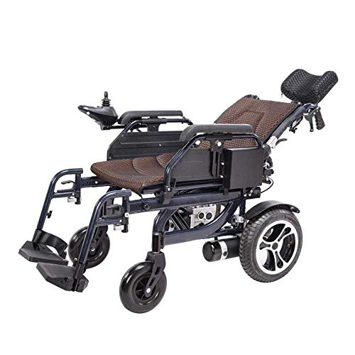 HDGZ Plegable Power Compact Mobility Aid Wheel Chair Silla de Ruedas eléctrica Ligera Scooter médico portátil, admite 125 LB, con Pedales y Asientos