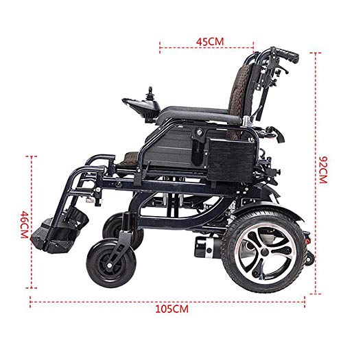 HDGZ Plegable Power Compact Mobility Aid Wheel Chair Silla de Ruedas eléctrica Ligera Scooter médico portátil, admite 125 LB, con Pedales y Asientos