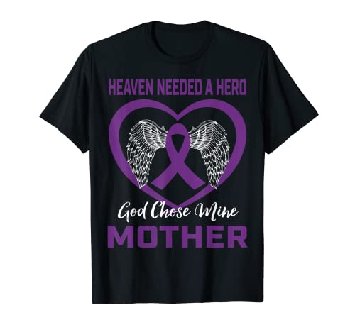 Heaven Needed a Hero Purple Alzheimer Mother Wings Gráfico Camiseta