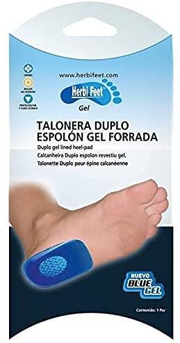 Herbi Feet - Talonera Duplo Forrada Gel - Talgias, Tendinitis, Espolón de Calcáneo - Mujer y Hombre (S)