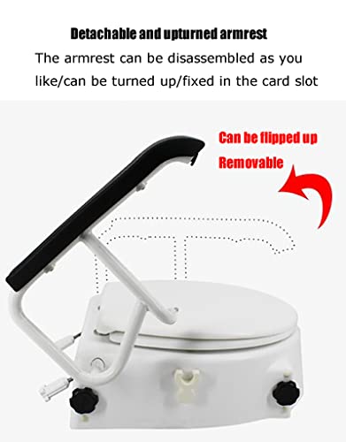 HFZY Elevador de Inodoro para Ancianos - Raiser de Asiento de Inodoro con Asientos de Inodoro Elevado de Tapa con reposabrazos Plegables: para Personas con discapacidad y discapacidad - Blanco