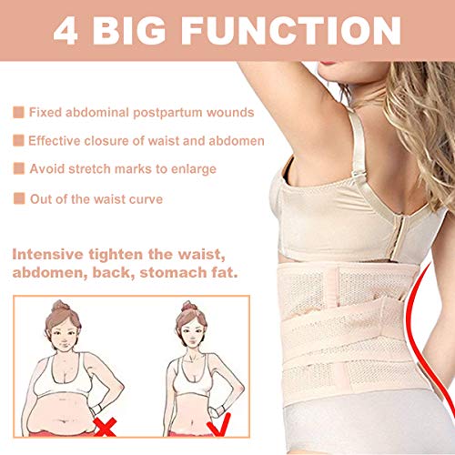 HIDARLING Posparto Recuperación Cinturón Mujer Adelgazantes Faja Soporte Espalda Cinturón Lumbar Abdomen Ajustable y Transpirable (Beige, S)