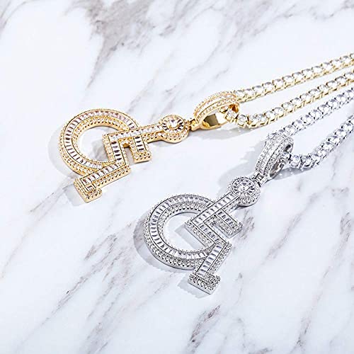 Hiphop Collar， Joyería con hielo en la silla de ruedas Pendiente de la silla de ruedas Hip Hop Gold Color Base de cobre 18k Collar de diamante de laboratorio chapado en oro para hombres Joyería de reg