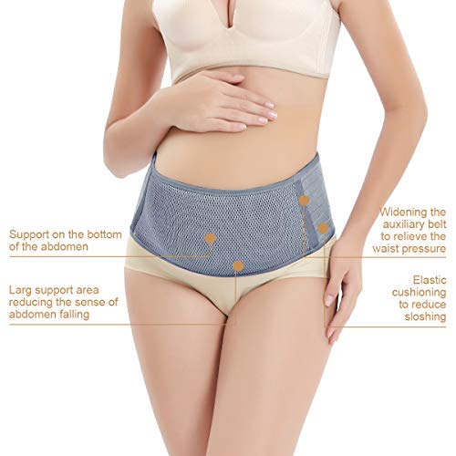 Hivool Cinturón de Embarazo,Cinturón de Maternidad,Apoyo Abdominal y Lumbar para Mujeres Embarazadas,Transpirable Cómodo, Alivio para la Espalda/Dolor pélvico/sacroilíaco(Beige y Rosa y Black y Grey)