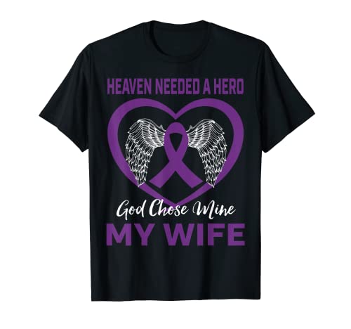 Hombre Gráfico conmemorativo de la esposa morada de Alzheimer Heaven Needed a Hero Camiseta