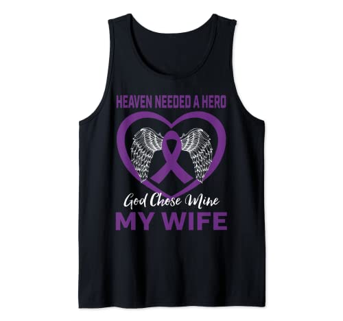 Hombre Gráfico conmemorativo de la esposa morada de Alzheimer Heaven Needed a Hero Camiseta sin Mangas