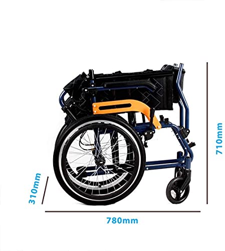 HUANYARI Silla de Ruedas Deportivas Viaje Plegable para sillas de Ruedas Todo Terreno Luz Plegable Manual de aleación de aleación de Aluminio autopropulsado Rueda de liberación rápida Evolutions