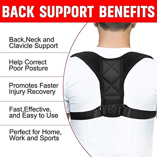 IJNBHU Corrector médico de la Postura de la clavícula Niños Adultos Soporte de Espalda Cinturón Corsé Ortopédico Brace Hombro Correcto (Color: Tipo 1 Negro, Tamaño: Pequeño)