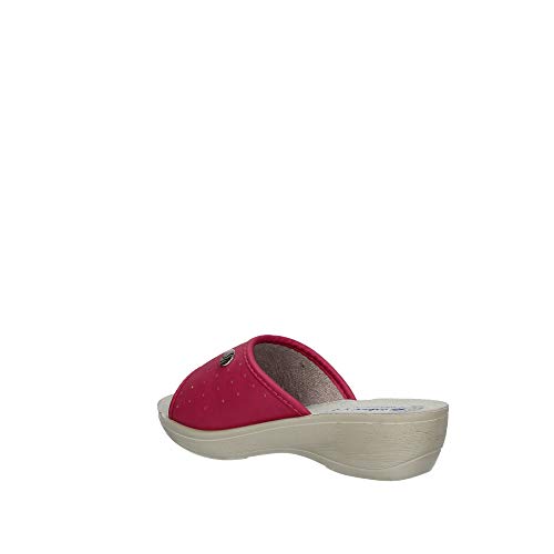 inblu PL000045 - Chanclas sanitarias para mujer, suela anatómica, piel auténtica, cuña de 4,5 cm, fucsia Size: 40 EU