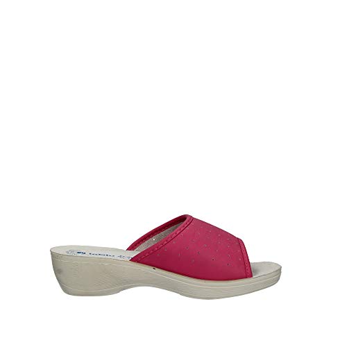 inblu PL000045 - Chanclas sanitarias para mujer, suela anatómica, piel auténtica, cuña de 4,5 cm, fucsia Size: 40 EU