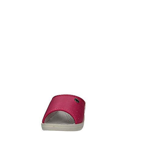 inblu PL000045 - Chanclas sanitarias para mujer, suela anatómica, piel auténtica, cuña de 4,5 cm, fucsia Size: 40 EU
